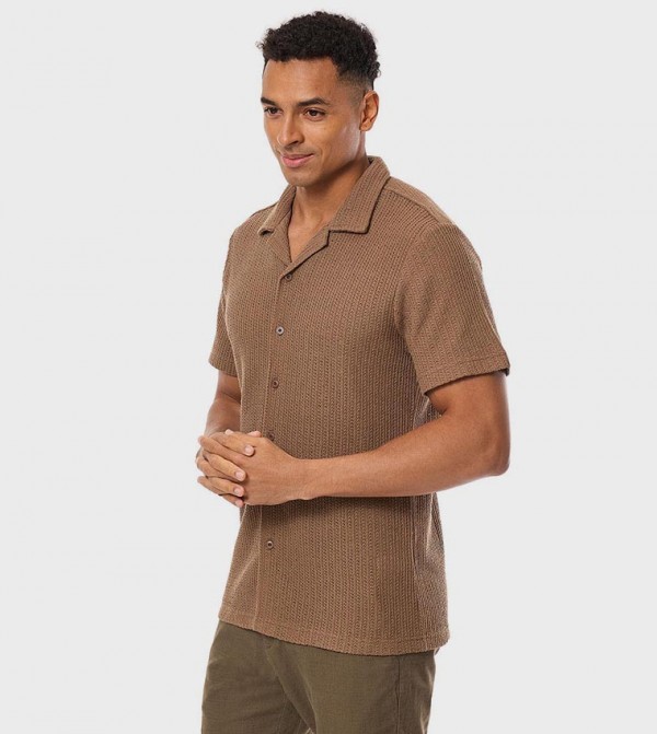 R&B  Shirts - Brown Casual Shirts