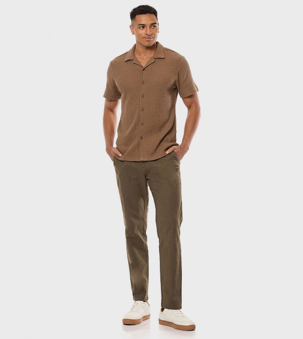 R&B  Shirts - Brown Casual Shirts
