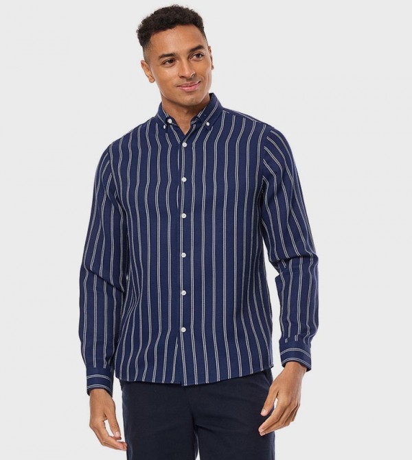 R&B  Shirts - NAVY BLUE Casual Shirts