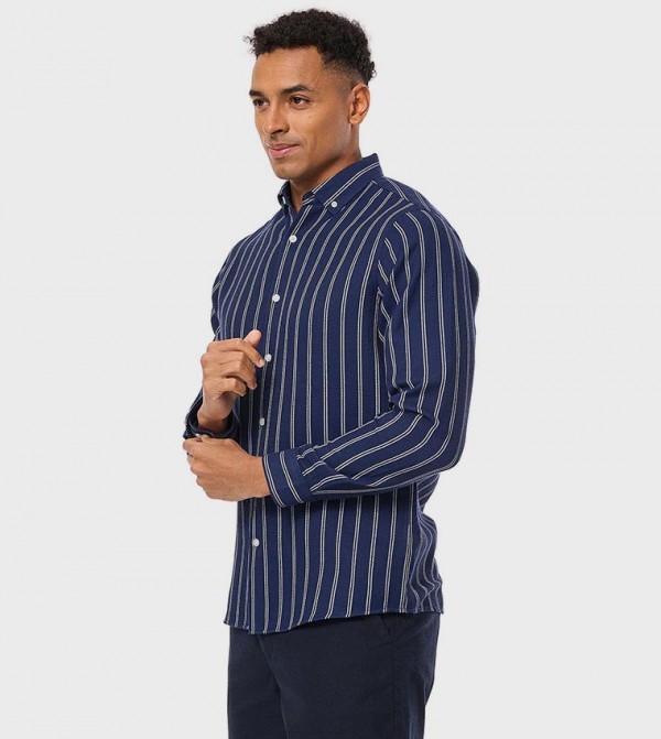 R&B  Shirts - NAVY BLUE Casual Shirts