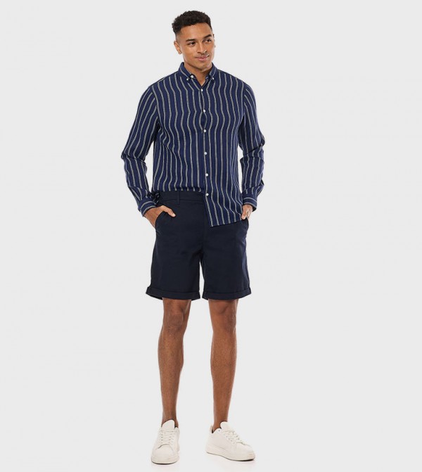 R&B  Shirts - NAVY BLUE Casual Shirts