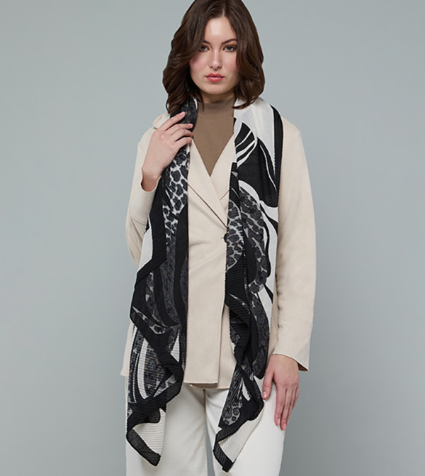 R&B  Scarves - Black Woven Scarves
