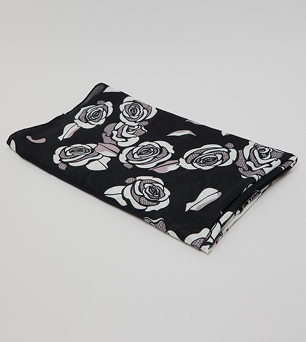 R&B  Scarves - Black Woven Scarves
