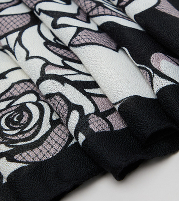 R&B  Scarves - Black Woven Scarves