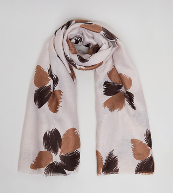 R&B  Scarves - Beige Woven Scarves