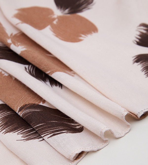 R&B  Scarves - Beige Woven Scarves