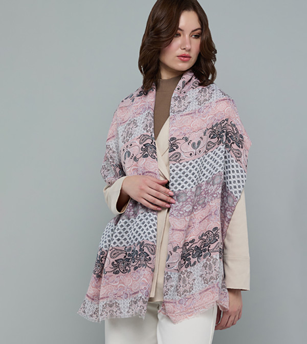R&B  Scarves - Pink Woven Scarves
