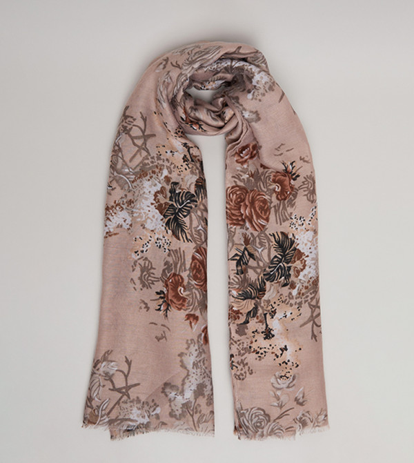 R&B  Scarves - Beige Woven Scarves