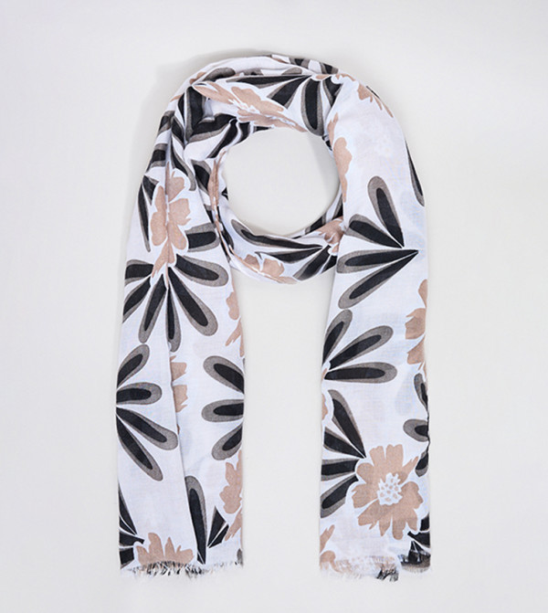 R&B  Scarves - Ivory Woven Scarves