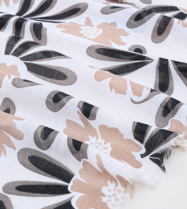 R&B  Scarves - Ivory Woven Scarves