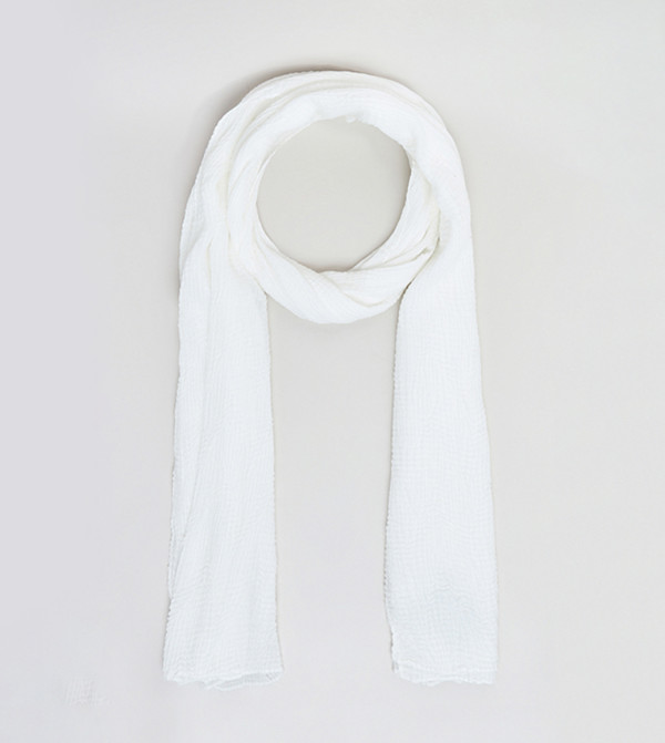 R&B  Scarves - White Woven Scarves