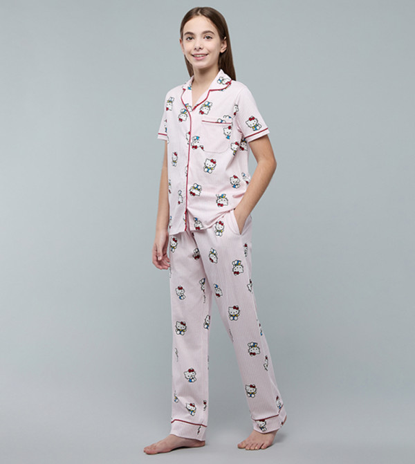 أر آند بي  ملابس - وردي مجموعات بلايز وبيجامة