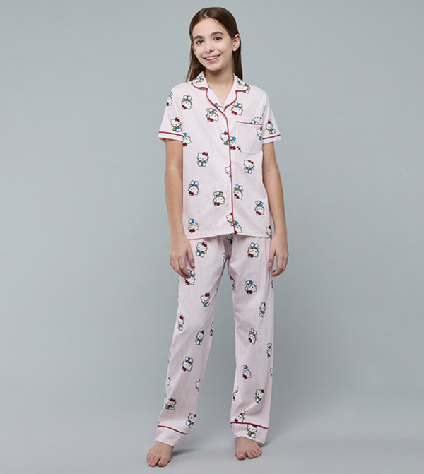 أر آند بي  ملابس - وردي مجموعات بلايز وبيجامة