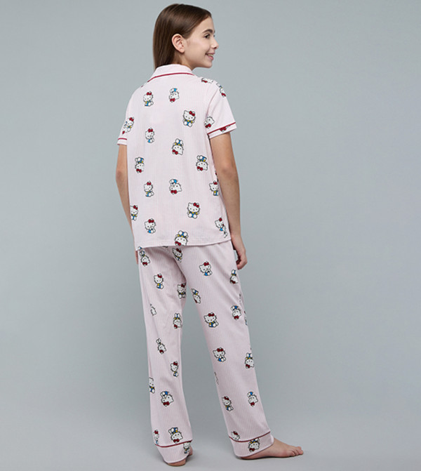 أر آند بي  ملابس - وردي مجموعات بلايز وبيجامة