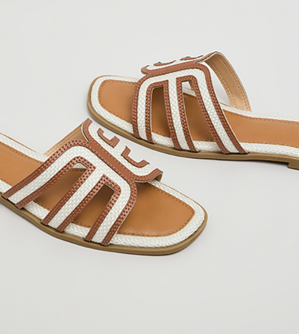 R&B  Shoes - Tan Flat Sandals