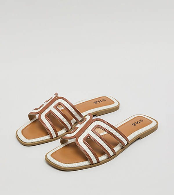 R&B  Shoes - Tan Flat Sandals
