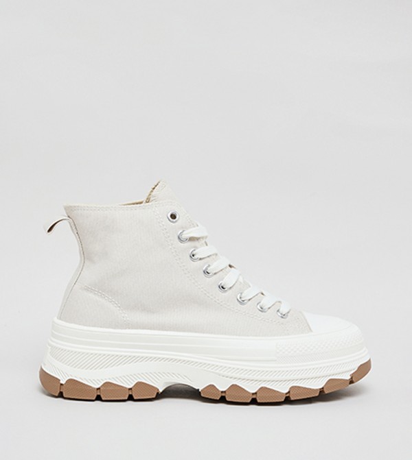 R&B Shoes - Beige High Top