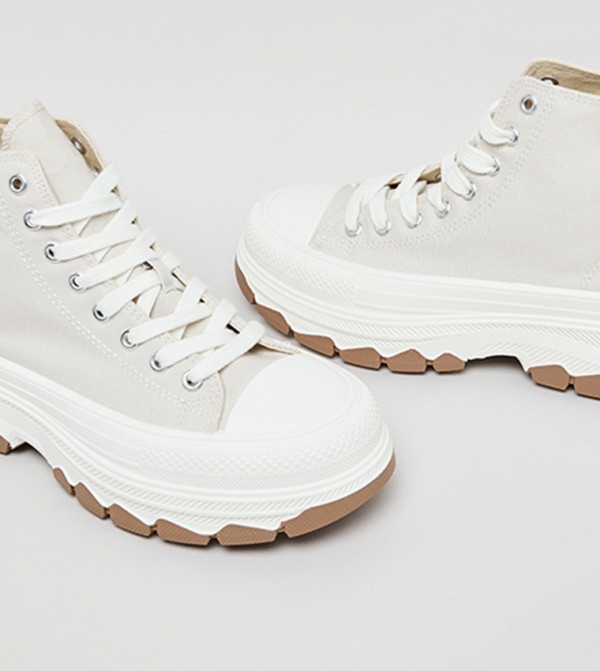 R&B Shoes - Beige High Top
