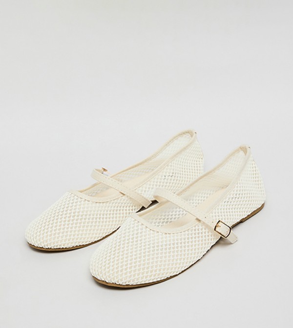 R&B Shoes - Beige Mary Janes