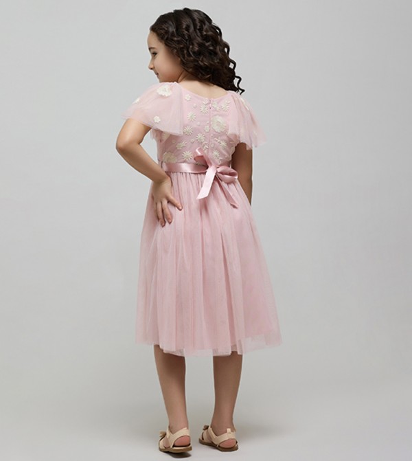 أر آند بي أطفال - وردي فستان كاجوال 