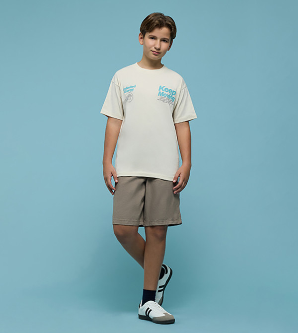 R&B  Clothing - Beige T-shirts