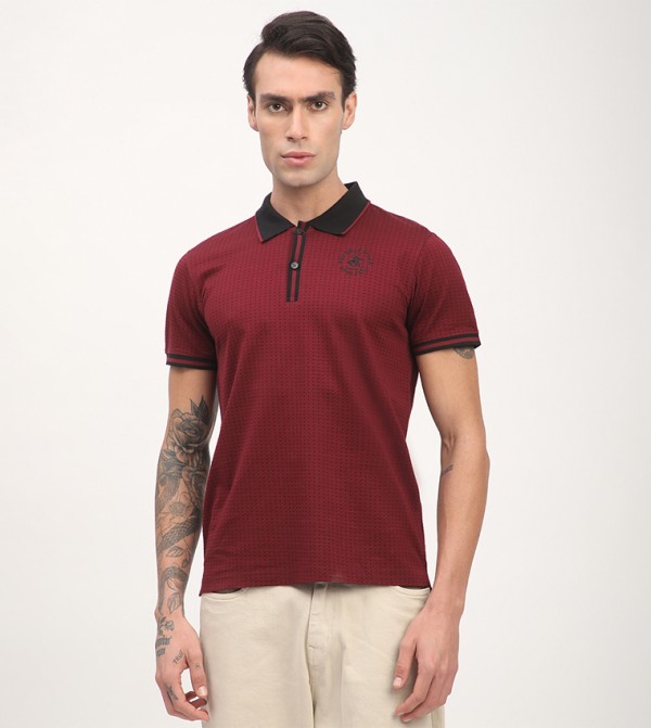 Beverly Hills Polo Club  T-Shirts - Red Polo T-shirts