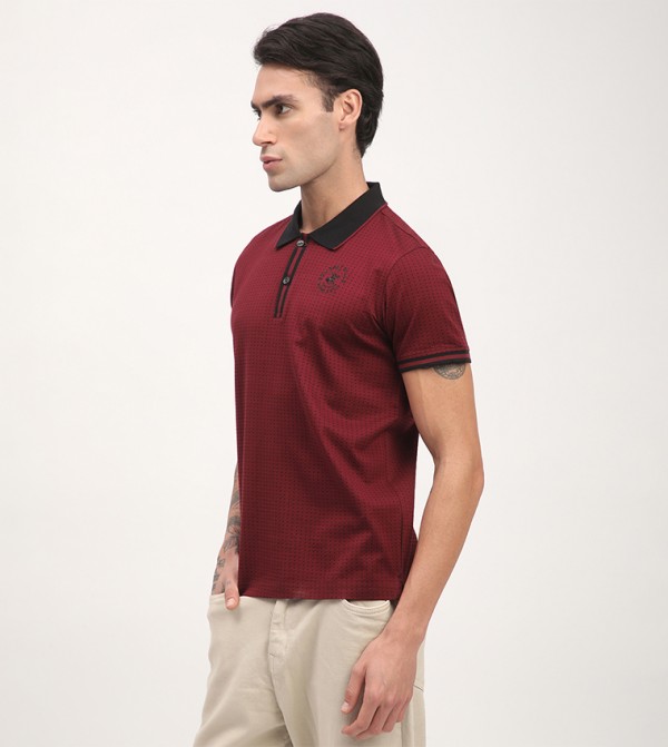 Beverly Hills Polo Club  T-Shirts - Red Polo T-shirts