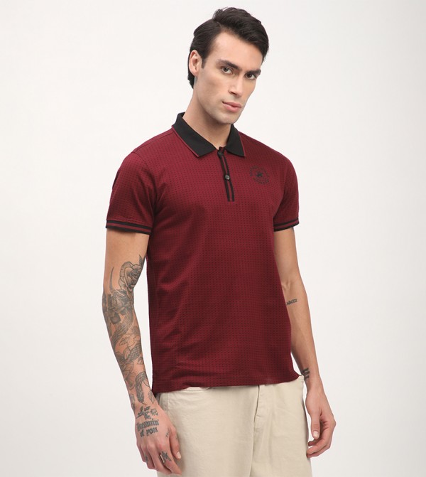 Beverly Hills Polo Club  T-Shirts - Red Polo T-shirts