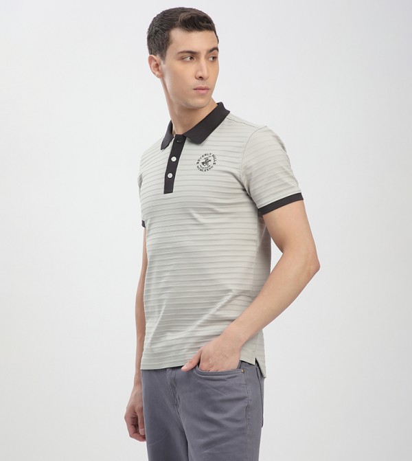 Beverly Hills Polo Club  T-Shirts - Grey Polo T-shirts