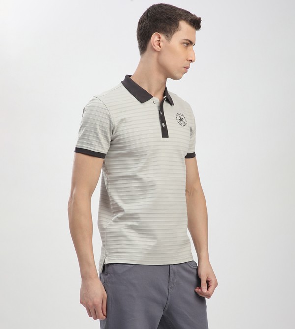 Beverly Hills Polo Club  T-Shirts - Grey Polo T-shirts
