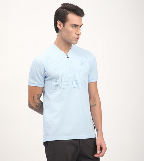 Beverly Hills Polo Club  - Blue V-Neck T-Shirts