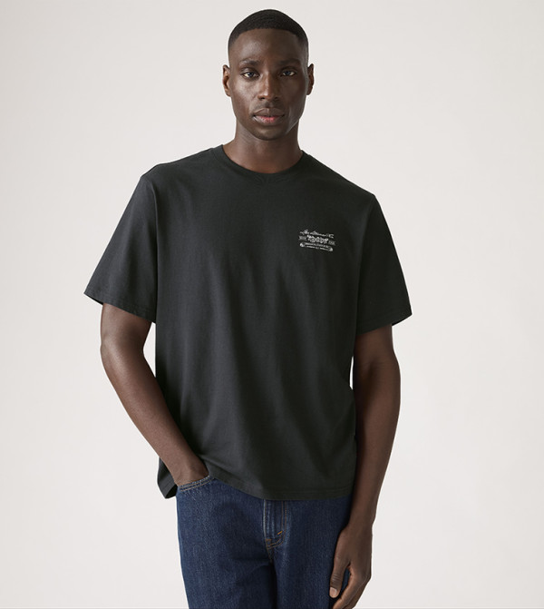 Levi's  Clothing - Black Round Neck T-Shirts