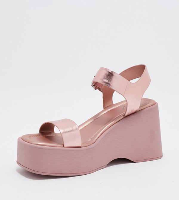 Aldo  - Light Pink Wedge Sandals