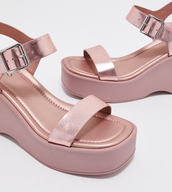 Aldo  - Light Pink Wedge Sandals