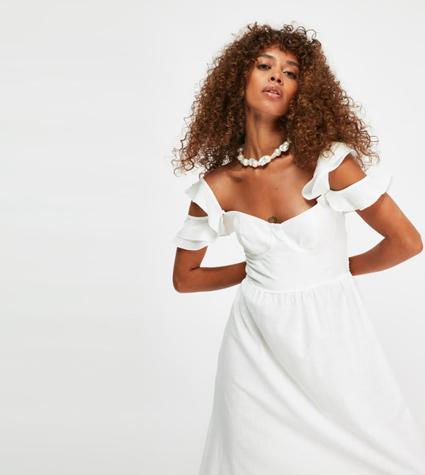 ترينديول ترينديول - أبيض فستان كاجوال