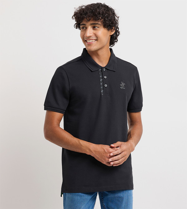Beverly Hills Polo Club  Clothing - Black Polo T-shirts