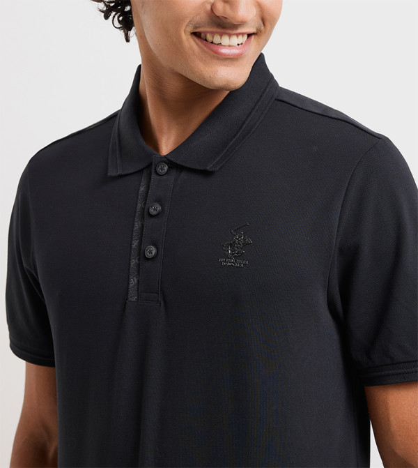Beverly Hills Polo Club  Clothing - Black Polo T-shirts