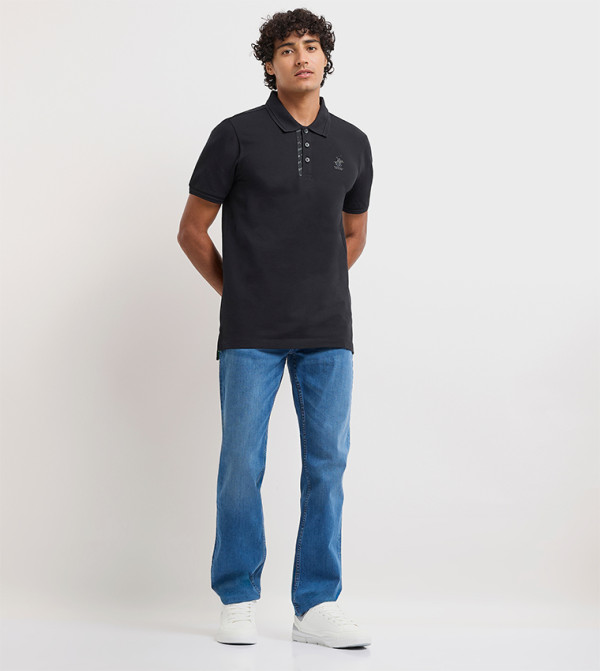 Beverly Hills Polo Club  Clothing - Black Polo T-shirts