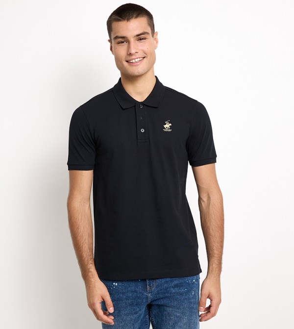 Beverly Hills Polo Club  T-Shirts - Black Polo T-shirts