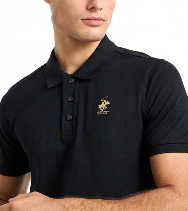 Beverly Hills Polo Club  T-Shirts - Black Polo T-shirts