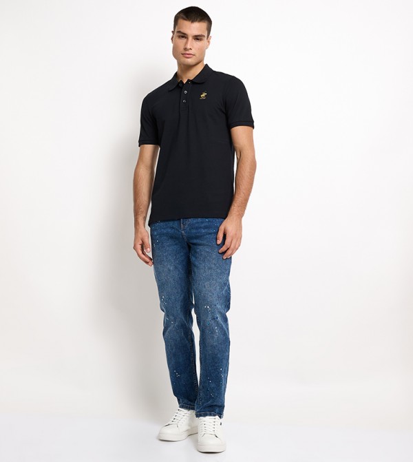 Beverly Hills Polo Club  T-Shirts - Black Polo T-shirts