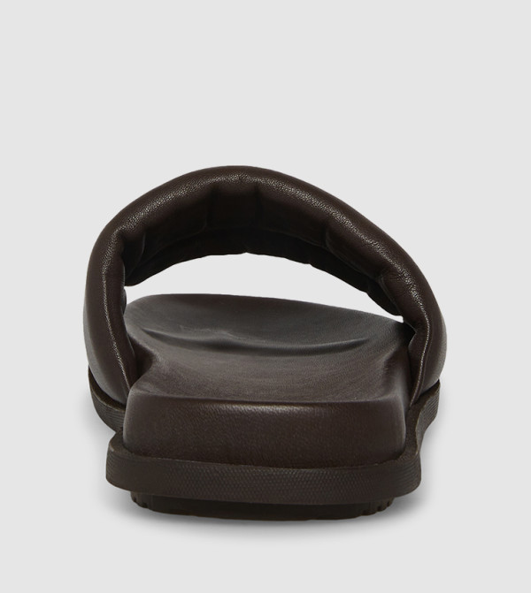 ستيف مادن نعال  - BROWN LEATHER صنادل عربية