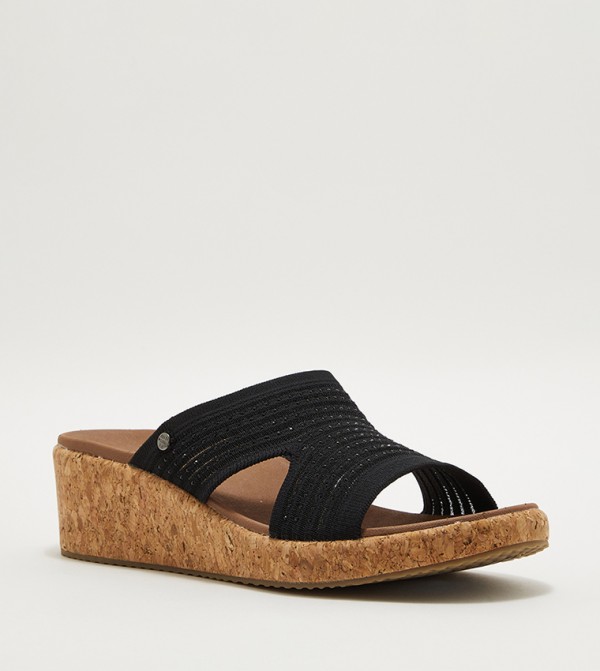 سكيتشرز  - أسود Wedge Sandals
