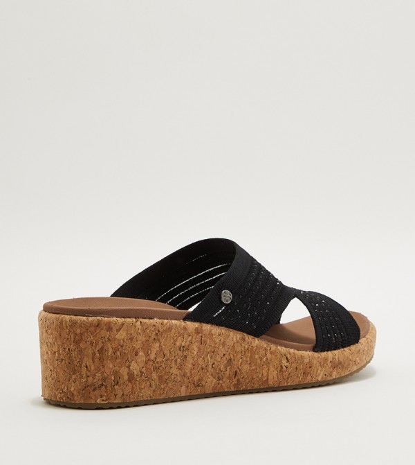 سكيتشرز  - أسود Wedge Sandals