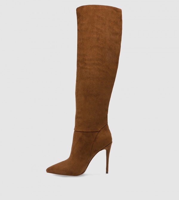 ستيف مادن  أبوات - بني  Calf Boots