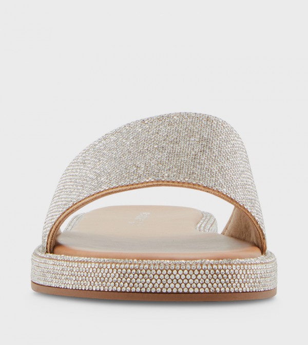 Steve Madden  Flat Sandals - Silver Flat Sandals