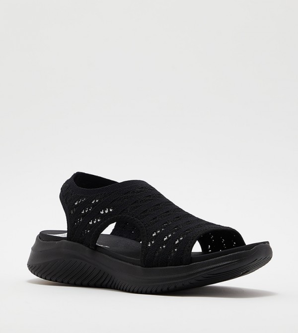 Skechers  Flat Sandals - Black Flat Sandals