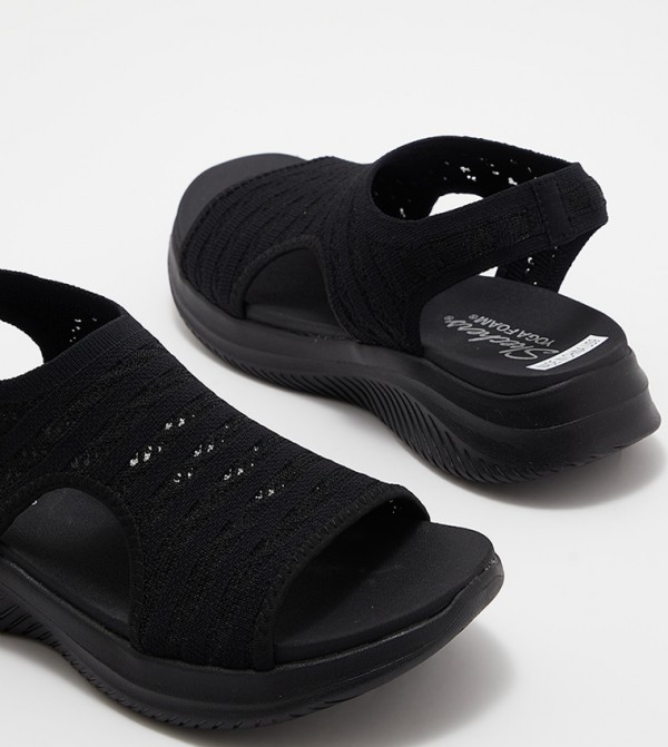 Skechers  Flat Sandals - Black Flat Sandals