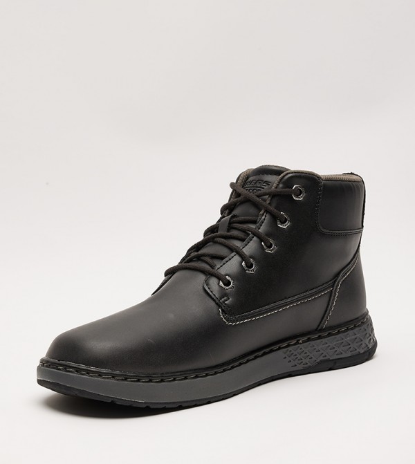 Skechers  Boots - Black Lace up Boots