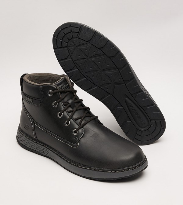 Skechers  Boots - Black Lace up Boots